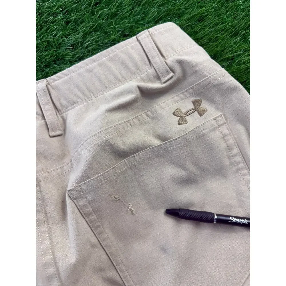 Under Armour Mens Pants 34x30 Tan Khaki Loose Fit Performance Athletic Golf